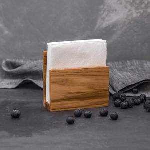 Servilletero para mesa de madera de acacia para servilletero de cocina decoración de mesa de comedor dispensador de servilletas de madera vertical para interior - Product Image 2