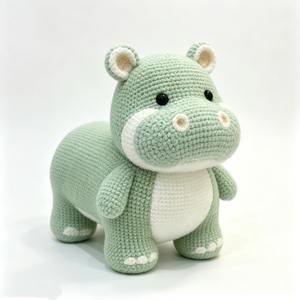 Peluche hippopotame au crochet personnalisée, hippopotame amigurumi, animal en peluche tricoté à la main, hippopotame en peluche doux au crochet - Product Image 5