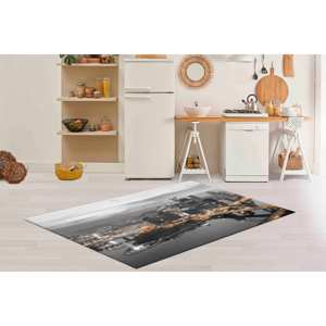 Alfombra panorámica nocturna de Pittsburgh, Pensilvania, alfombra grande impresa, paisaje urbano, alfombra de chenilla - Product Image 4