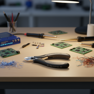 Cortador Diagonal Electrónico Knipex con Empuñaduras Multicomponente, Cabeza Redonda Pulida a Espejo, Tijeras y Cortadores ESD - Product Image 3