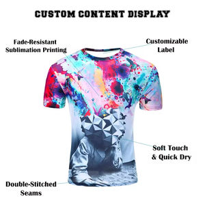 T-shirts de sport d'été personnalisés par le client, sublimation polyester, T-shirt de sublimation polyester, T-shirts de sublimation polyester - Product Image 6