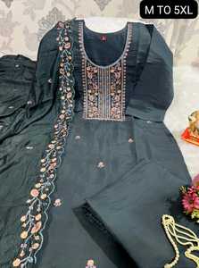 La última muselina con trabajo manual Kurti Pant y Dupatta Woman Fashion Wholesale Factory Manufacturer de Surat - Product Image 6