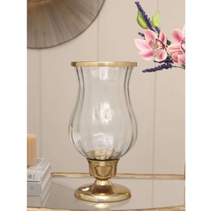 Bougeoir Hurricanes en métal doré dernier design avec verre au mercure pour décoration d'éclairage de table pour la maison et Noël - Product Image 6