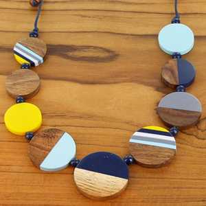 Collar de Cuentas de Madera Artístico, Joyería de Moda Vintage, Collar de Diamantes de Madera para Mujer, Collar de Joyería Hecho a Mano - Product Image 6