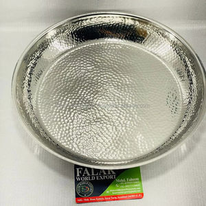 100% Stainless Steel Round <b>Plates</b> Dinner <b>Plate</b> Dish No Rust,sturdy & Darable Mirror Finish <b>Surface</b> Easy to Clean,Dishwasher Safe - Product Image 1