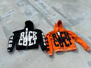 Pull brodé 3D de qualité supérieure DTG impression graphique Vintage à capuche hommes poids lourd ourlet brut grande taille sweat - Product Image 2