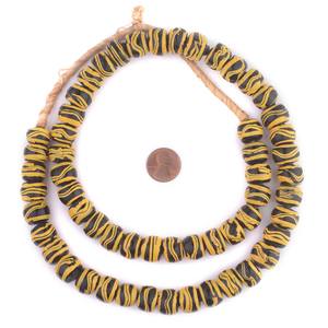 Serpiente de cascabel veneciana antigua cristal Murano y cuentas de vidrio negro amarillo serpiente checa fabricación de joyas al por mayor a granel - Product Image 4