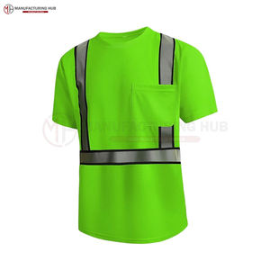 T-shirt de sécurité uni et teint en couleur unie T-shirt de sécurité confortable pour hommes de grande taille à prix raisonnable T-shirt de sécurité pour vêtements de travail - Product Image 3