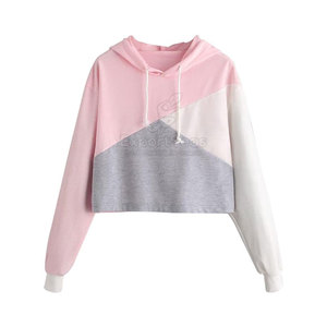 Diseño personalizado uso al aire libre transpirable mujeres Crop Top sudaderas con capucha último color cómodo mujeres Crop Top sudaderas con capucha - Product Image 1