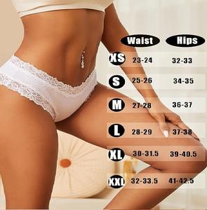 Bragas Hipster de encaje Sexy para mujer, ropa interior cómoda de cintura elástica de tiro medio de algodón suave, lencería tejida - Product Image 4