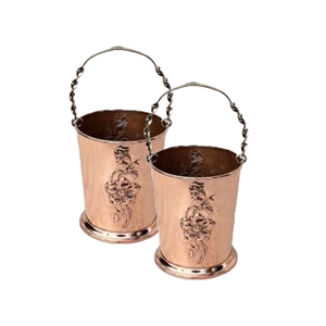 Juego de Cubiteras de Cobre Antiguo para Vino, Diseño Único Personalizado, Fabricante Indio, Venta al por Mayor para Fiestas, Embalaje Metálico - Product Image 1