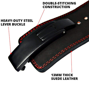 Ceinture de musculation en cuir suédé avec boucle à levier pour hommes, idéale pour les squats, les soulevés de terre et l'haltérophilie, vente en gros, logo personnalisé OEM - Product Image 2