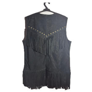 เสื้อกั๊กหนังคาวเกิร์ลปักลายสำหรับผู้หญิงเสื้อกั๊กหนังแท้สำหรับฤดูหนาว - Product Image 2