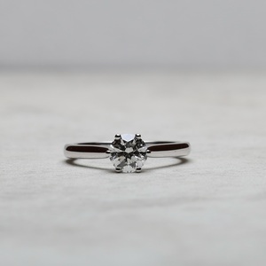 6mm Round Cut Moissanite <b>Solitaire</b> Engagement <b>Ring</b> with 18K Gold Plated Finish in <b>Silver</b> | Minimalist Classic Wedding Jewelry - Product Image 1