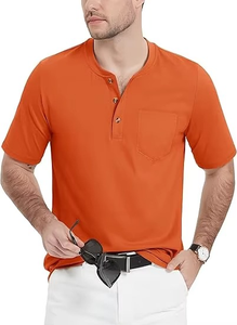 Camisetas Henley para hombre Camisetas de manga corta con bolsillo Camisetas casuales de algodón Camisas lisas vintage Moda de verano - Product Image 6