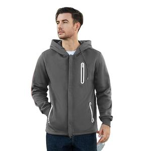 Sudadera con capucha y cremallera de manga larga de alta calidad para hombre - Product Image 1