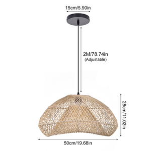 Lámpara colgante de comedor tejida de ratán, lámparas hechas de materiales hechos a mano, accesorios de decoración del hogar, al por mayor. - Product Image 2