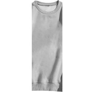 Eco-Friendly Winter Women's Solid Embroidered Breathable Fleece Crew Neck <b>Sweatshirt</b> Front Pure <b>Grey</b> Windproof Polyester/Cotton - Product Image 3