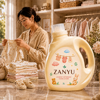 Bouteilles de détergent à lessive en PE personnalisées de 1L, 2L, 3L avec étiquetage pour la maison, les soins pour bébés, la lessive pour animaux de compagnie et le nettoyage ménager, plusieurs tailles