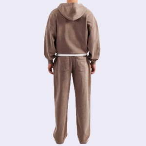 Conjunto Deportivo de Invierno para Hombre, 100% Algodón, Estilo Hip Hop, Lavado Ácido, Diseño Personalizado - Product Image 3