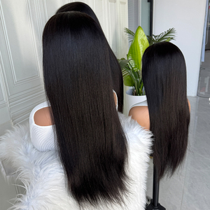 Peluca de Cabello Humano Liso Negro Natural, Peluca de Encaje HD 13x6, Cabello Liso y Suave, Peluca de Alta Densidad - Product Image 5