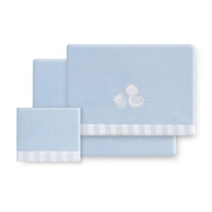 Lot de 3 draps en polaire corail pour poussette modèle Cigea-Oso, tissés avec motif décoratif, en tissu polaire - Product Image 1