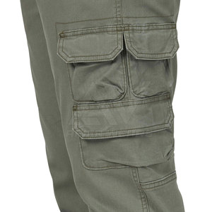 กางเกงคาร์โก้ลำลองของผู้ชายสำหรับฤดูใบไม้ร่วงฤดูหนาวผ้าคอตตอนย้อมสีล้วนเอวหลวมขนาดกลางน้ำหนักเบา - Product Image 5