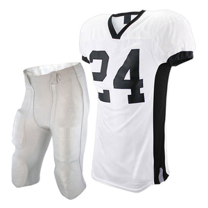 Spandex/Polyester Uniforme de football américain unisexe surdimensionné et sans ficelle Ensemble imprimé à manches courtes respirant et lourd pour hommes - Product Image 4