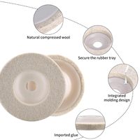 Tampons de polissage abrasifs en laine blanche de 4 pouces Disque de polissage Roue de polissage en feutre de laine pour le polissage des meuleuses d'angle