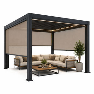 Pergola bioclimatique personnalisable, design moderne, rétractable, imperméable, résistante à la décomposition, anti-rongeurs, facile à assembler, revêtement poudré - Product Image 3
