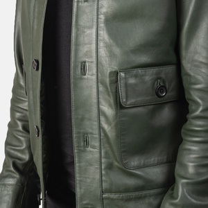 Blouson Bomber en Cuir Souple de Haute Qualité pour Homme, Nouveau Style, Col Montant, Vêtement d'Hiver, Style Urbain, Respirant, Coupe-Vent, Personnalisable OEM - Product Image 6