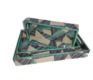 Bandeja de Servicio de Diseño con Recubrimiento de Esmalte de Madera MDF, Bandeja de Mesa de Alta Calidad para Hoteles y Restaurantes - Product Image 6