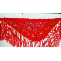 Écharpe de triangle en tissu crêpe de luxe sur mesure-Conception brodée avec bordure à franges en soie adaptée aux clients de la boutique, revendeur