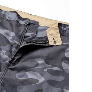 Pantalones cortos Cargo ligeros de secado rápido para hombre con botón Fly bordado parche bolsillos utilitarios-patrón sólido Streetwear - Product Image 4