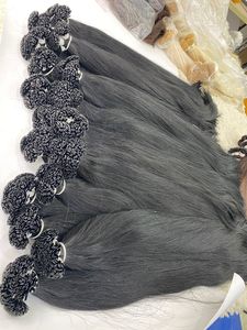 เครื่องทำผมมนุษย์บริสุทธิ์เรมี่ผมต่อคู่ปลายแบนเคราตินผมบลอนด์เวียดนามขนาด30นิ้ว - Product Image 3