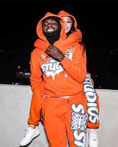 Custom Design Graphic Men's Casual Sweat Suits 100% Cotton Silk Screen Printing Breathable Waterproof 2 1 Hoodie Tracksuits - Product Image 3