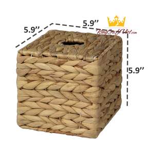 Couvercle de boîte à mouchoirs carré en jacinthe d'eau fait à la main pour le rangement des serviettes dans la cuisine salle de bain hôtel Restaurant fait à la main au Vietnam - Product Image 4