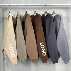 Sweat à capuche imprimé bouffant personnalisé du fabricant 400Gsm 500Gsm surdimensionné poids lourd 400 450 500 Gsm sweats à capuche en coton éponge français pour hommes - Product Image 4