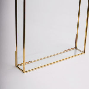 Top vendeur Design Unique mural verre clair laiton bordure lourde armoire de rangement à la main affichage bijoux accessoires déco - Product Image 6