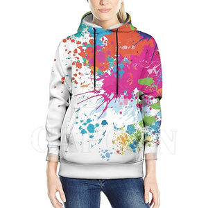 Jersey de algodón 100% para mujer, Sudadera con capucha, estilo básico, Color sólido, tamaño personalizado, invierno, informal, básico, con capucha, estampado de punto - Product Image 3