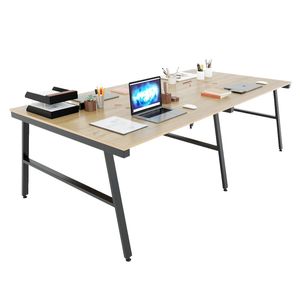 Mesa de Centro Moderna Minimalista de 4 Piezas, 240x120cm, Madera Contrachapada Recubierta de Melamina con Patas de Hierro - Product Image 1