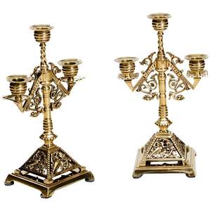 Candelabro de Latón Vintage, Portavelas para Sala de Estar, Decoración del Hogar, Navidad, Bodas, Hecho a Mano, Venta al por Mayor - Product Image 1