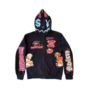 Fabricant de sweats à capuche vintage personnalisés, poids lourd 400gsm, avec fermeture éclair, pour hommes, impression DTG complète, adaptés aux sweats à capuche de la saison d'automne - Product Image 1