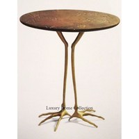 Centre de conception unique de luxe et forme ronde de table d'appoint avec dessus en verre et cadre métallique de haute qualité couleur or brillant poli