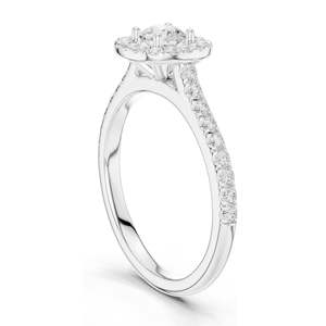 0.82 CT Round Halo Lab Diamond <b>Ring</b> for Women VVS-VS EF Clarity 18KT, 14KT, 10KT Gold & 925 Silver Rose, Yellow, White - Product Image 5