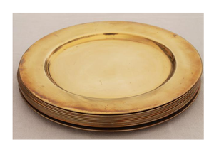 Design exquis Restaurant Assiettes à dîner en laiton de luxe Assiettes de chargeur Forme arrondie Designer Look Vente chaude - Product Image 3