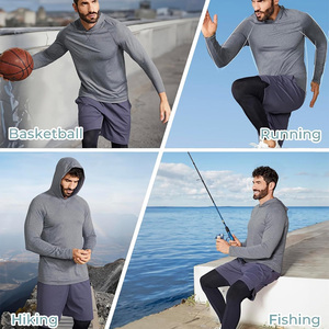 <b>Long</b> <b>sleeve</b> hooded shirts for men fishing wear OEM logo breathable fabric custom options for team use and promotion - Product Image 4