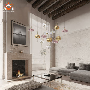 <span class=keywords><strong>Lampada</strong></span> a Sospensione con Grappolo di Bolle in Vetro Colorato - Illuminazione Artistica di Lusso per Soggiorno/Hotel - Product Image 1