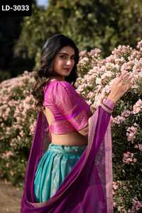 Lourd nouveau concepteur lourd concepteur fête porter papillon filet fil lourd avec séquence broderie travail Lehenga Choli pour les femmes - Product Image 4