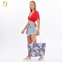 Sacs de plage turcs Ayseliza en gros, grande capacité, personnalisables, imperméables, sacs fourre-tout avec fermeture éclair, motif géométrique, en coton